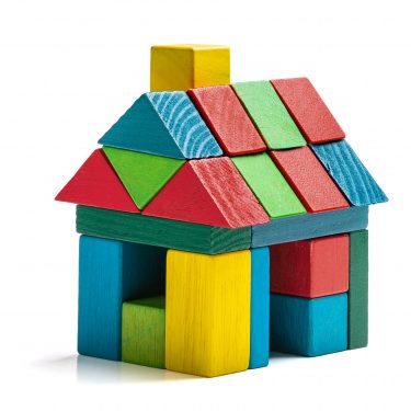 A house made of toy blocks